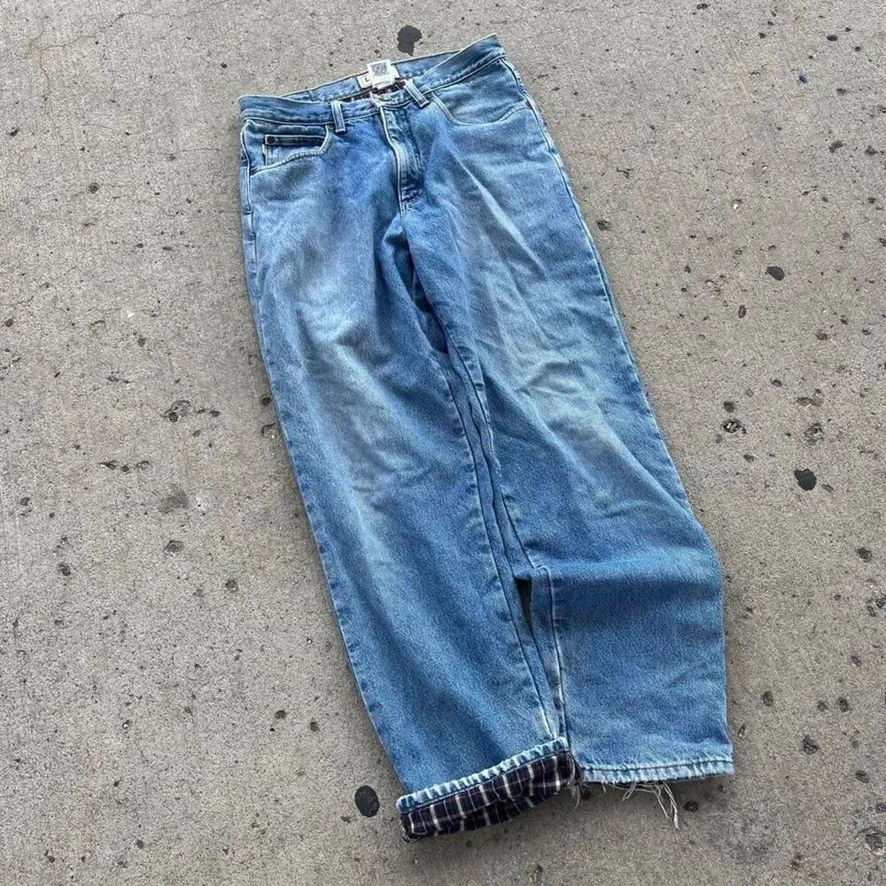 Vintage L.L. Bean Plaid Thermal Lined Workwear Jeans